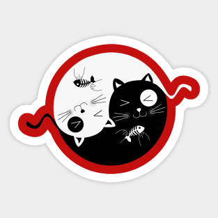 YingYang Cat Sticker